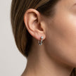 Bezel Huggie Hoops