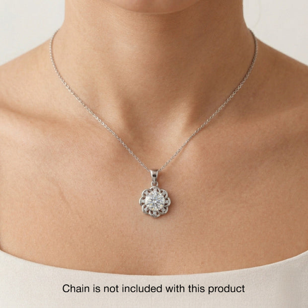 Sterling Round Stone Pendant