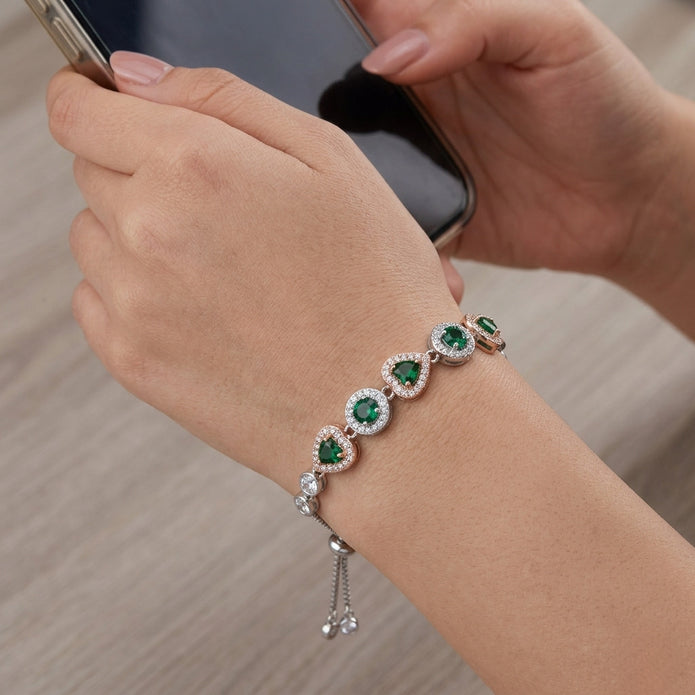 Heart & Round Bolo Bracelet