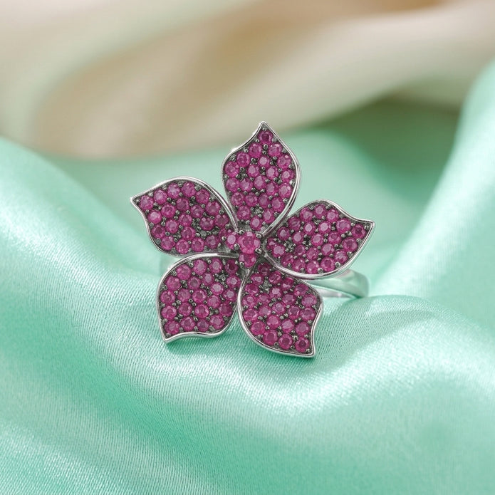Ruby Blossom Bloom Ring