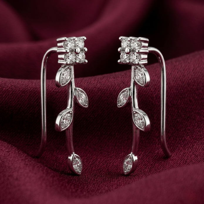 Crystal Vine Leaf Earrings