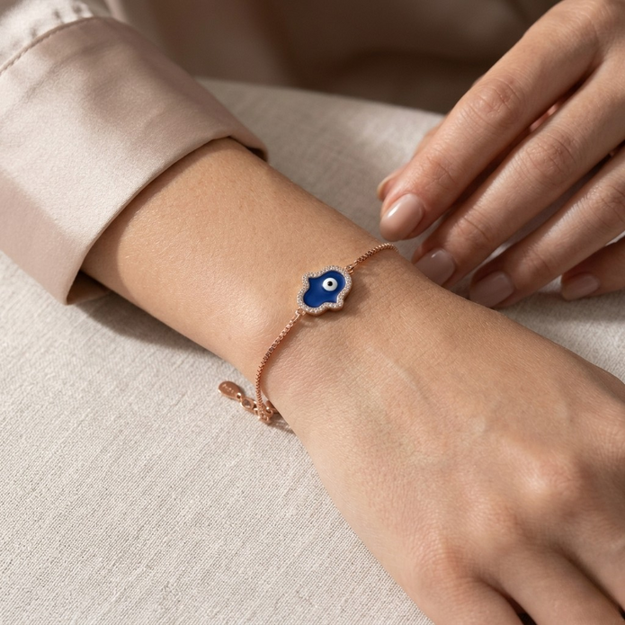 Rose Gold Evil Eye Bracelet