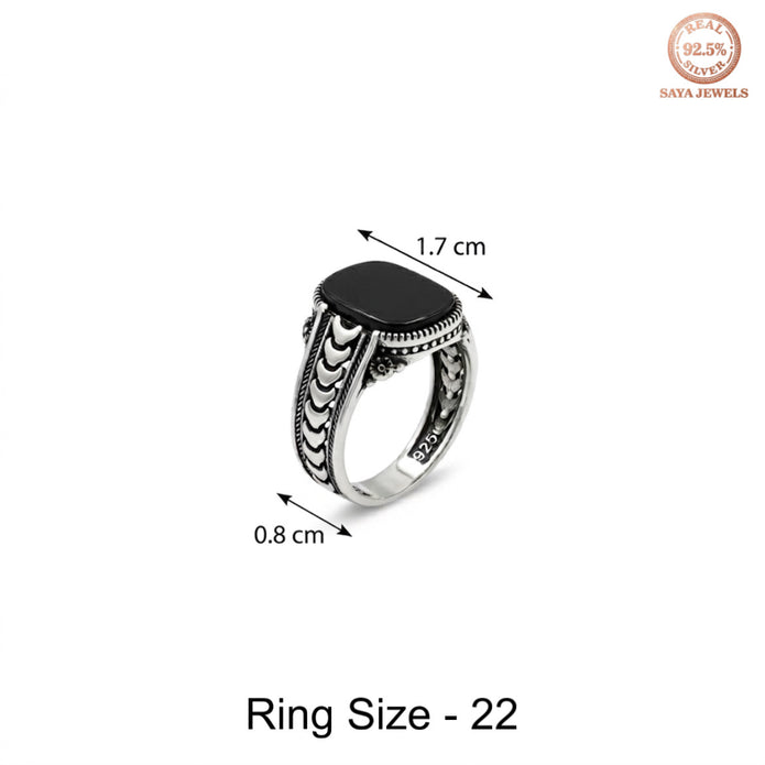 Midnight Onyx Silver Ring