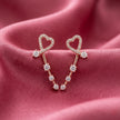 Rose Gold Diamond Heart Earrings