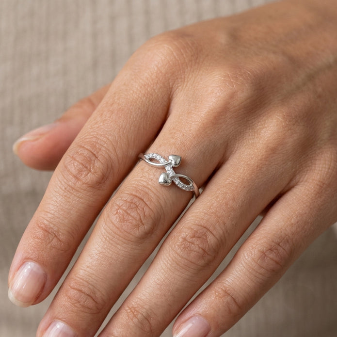 Twin Heart Bloom Ring
