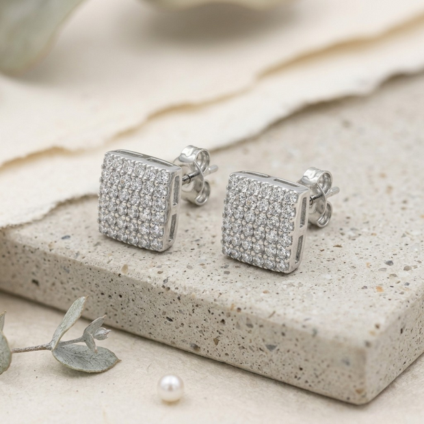 Pave Stud Earrings
