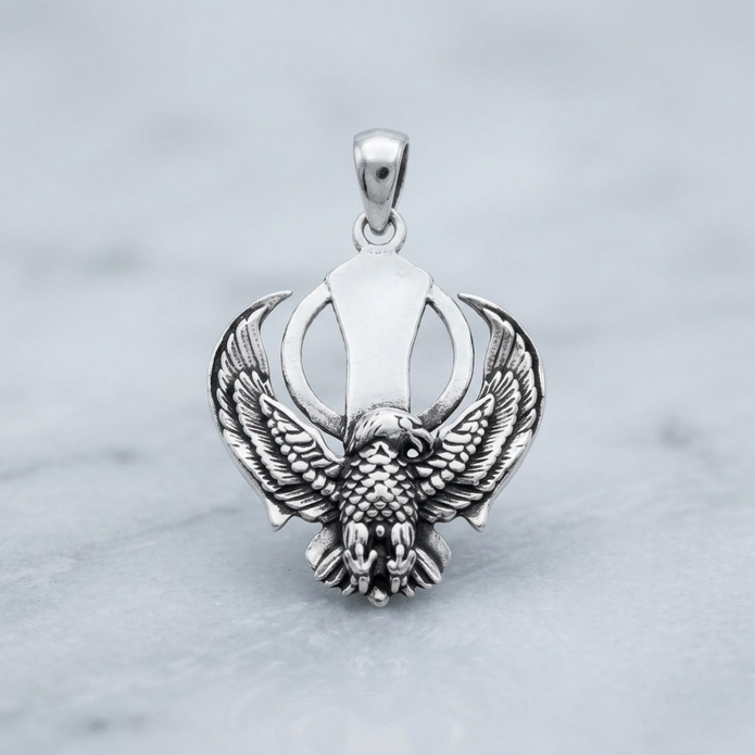Oxidised Eagle Pendant