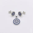 Sparkling Evil Eye Pendant & Studs (Large)
