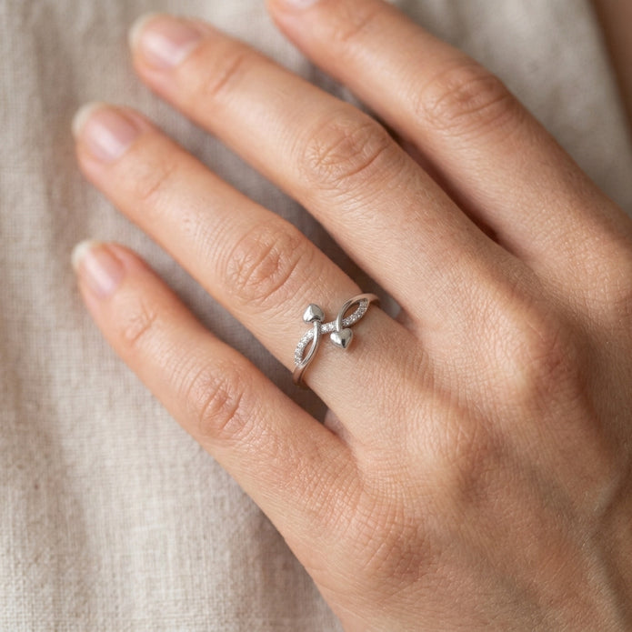 Twin Heart Bloom Ring