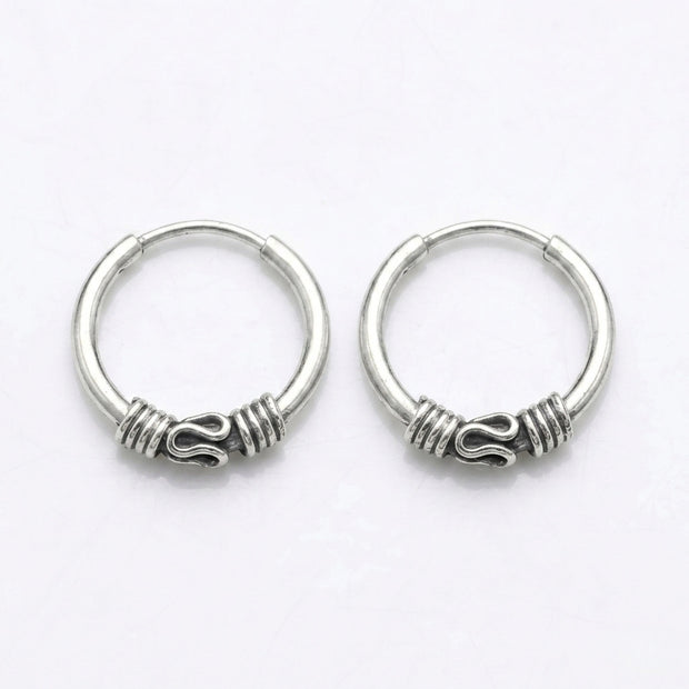 Oxidised Bali Hoops