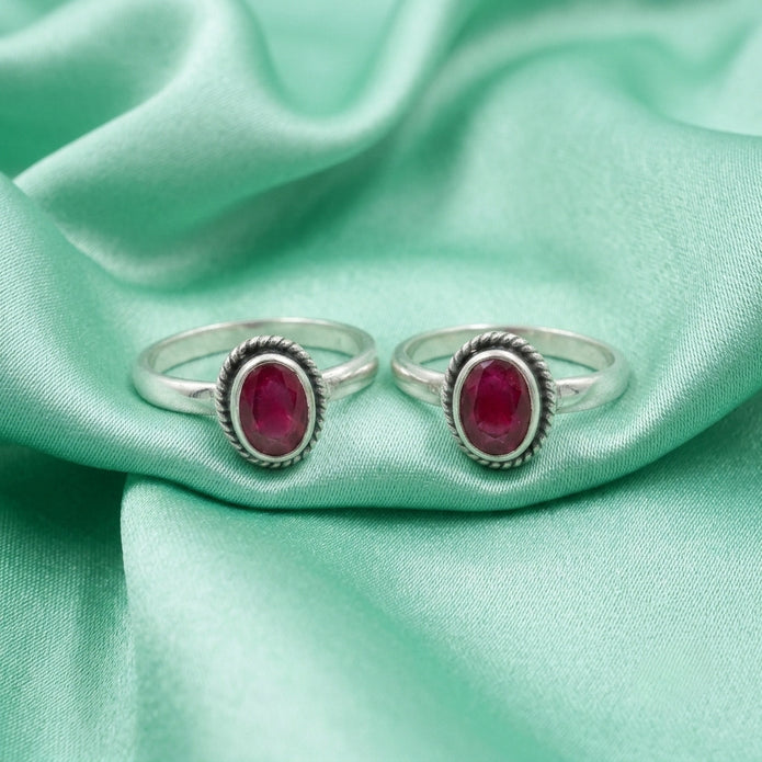 Ruby Blossom Toe Ring