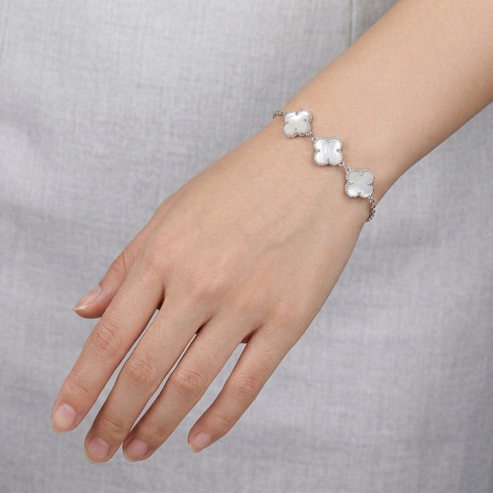 Pearl Triple Clover Bracelet