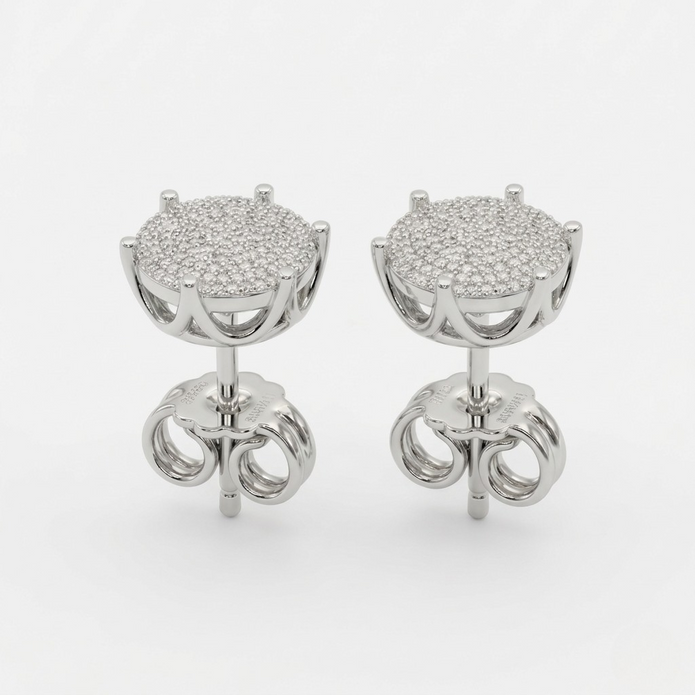 Cluster Round Stud Earrings