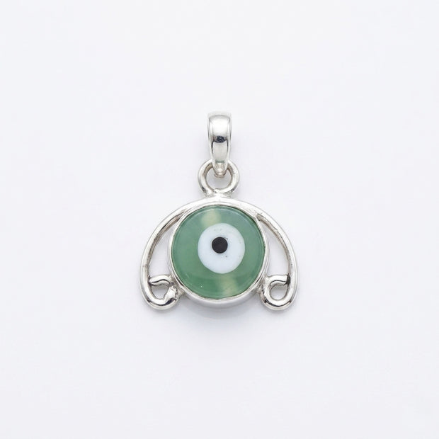 Sage Green Evil Eye Pendant