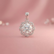 Sterling Round Stone Pendant