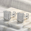 Pave Square Stud Earrings
