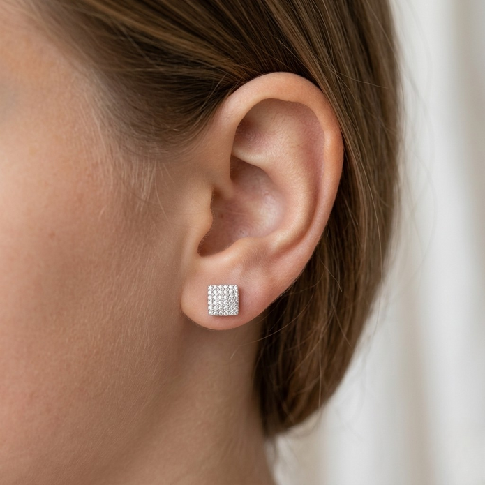 Pave Stud Earrings