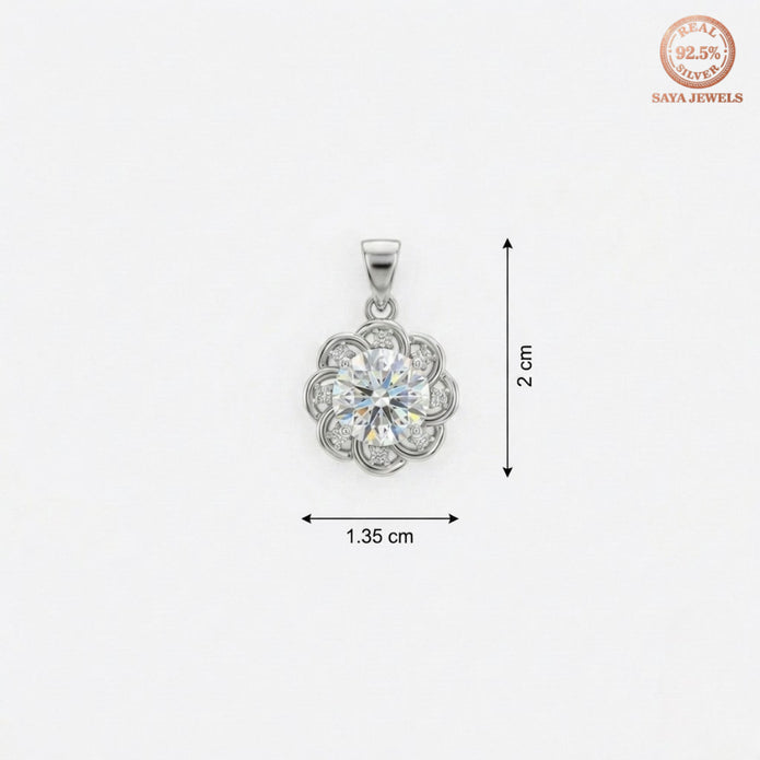 Sterling Round Stone Pendant