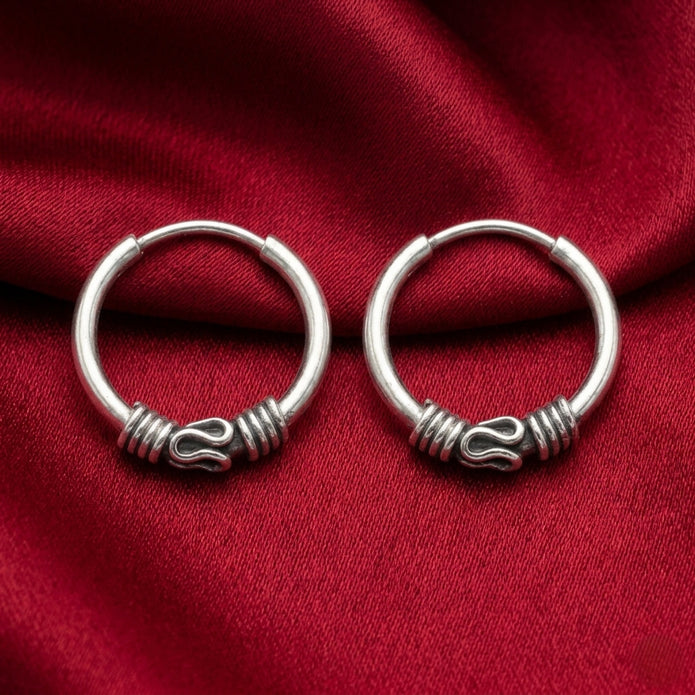 Oxidised Bali Hoops