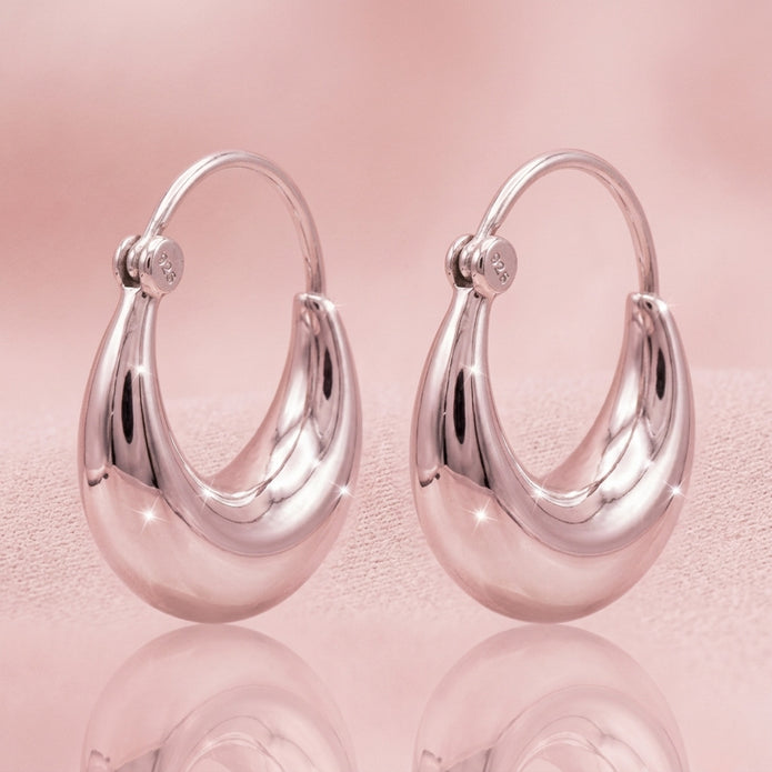 Silver Eclipse Hoops