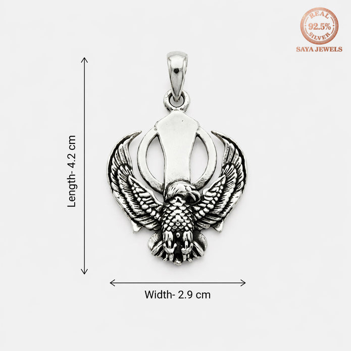 Oxidised Eagle Pendant
