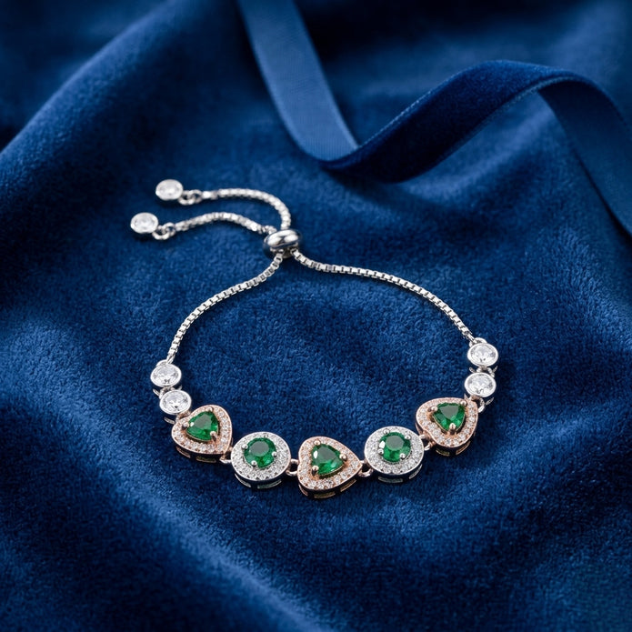 Heart & Round Bolo Bracelet