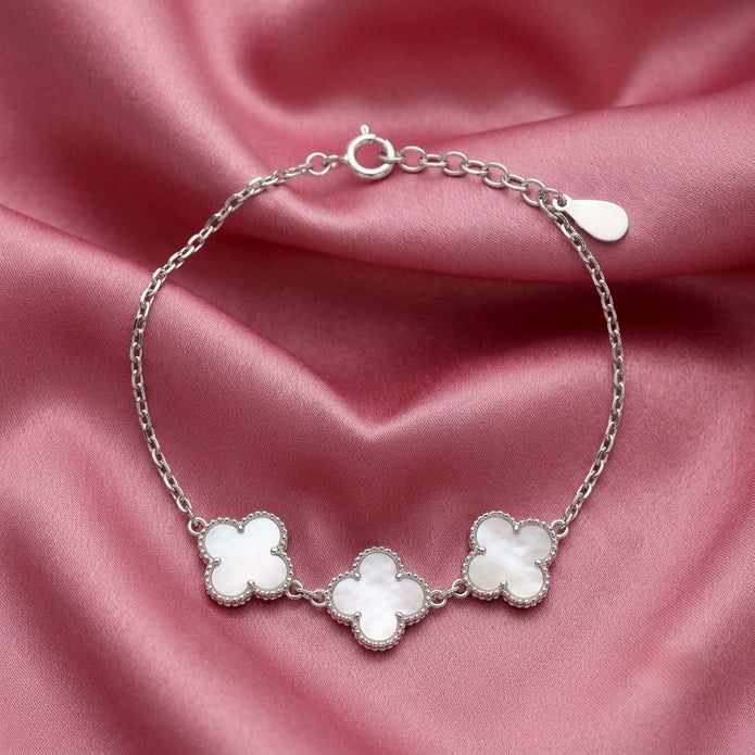 Pearl Triple Clover Bracelet
