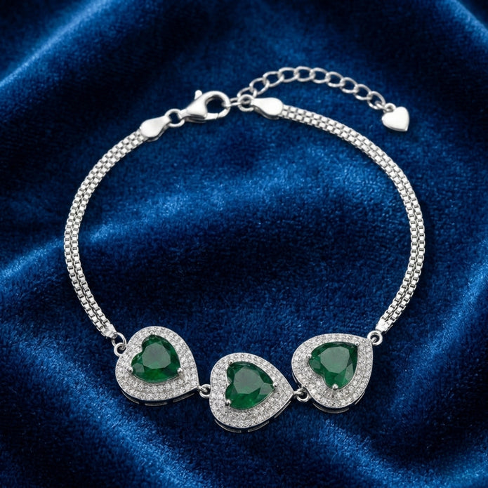 Emerald Heart Bracelet