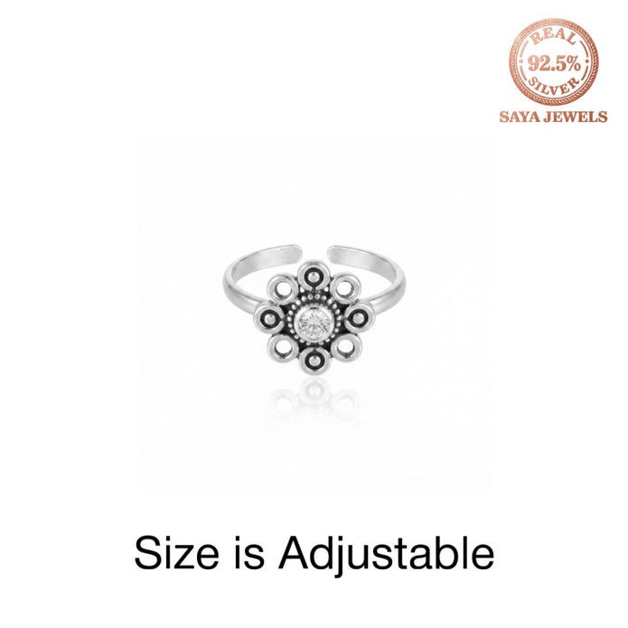Crystal Bloom Toe Ring