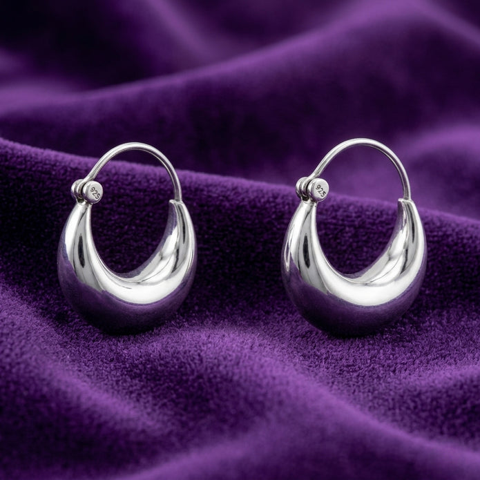 Silver Eclipse Hoops