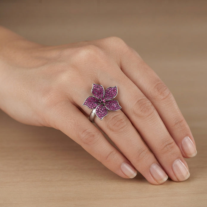 Ruby Blossom Bloom Ring