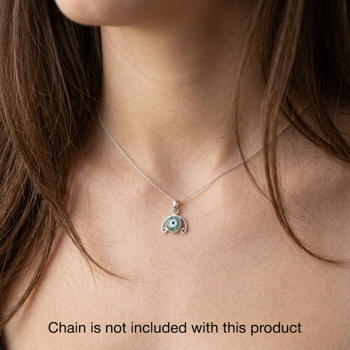 Sage Green Evil Eye Pendant