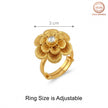 Gold Plated Floral Adjustable Ring