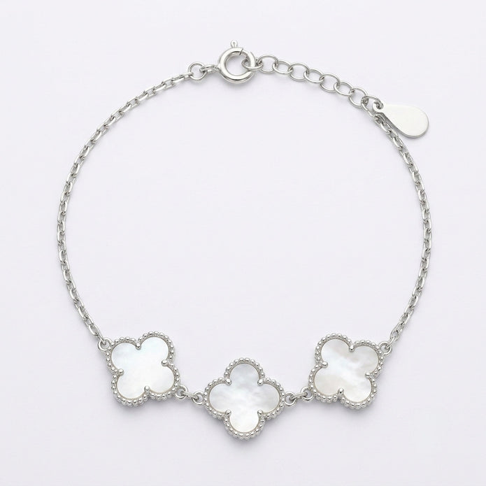 Pearl Triple Clover Bracelet