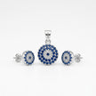 Sparkling Evil Eye Pendant & Studs (Medium)