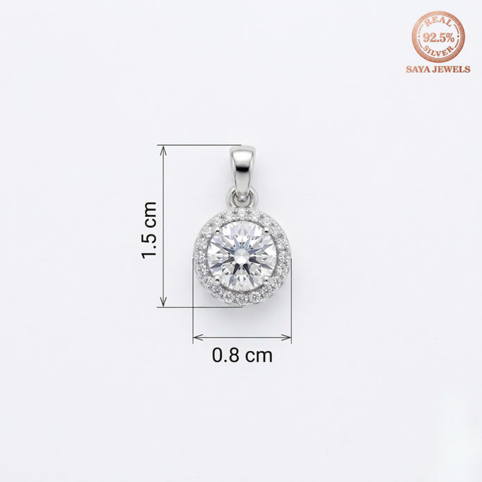 Silver Halo Pendant & Studs