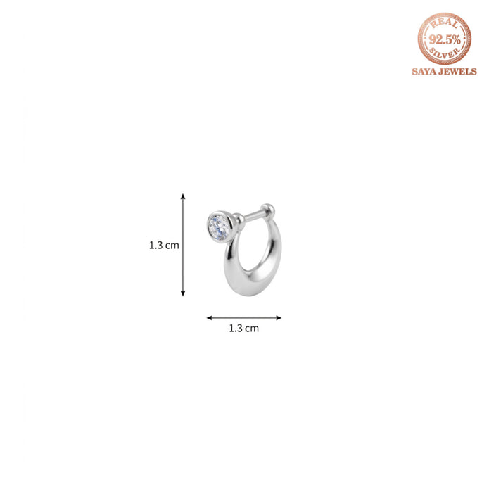 Bezel Huggie Hoops