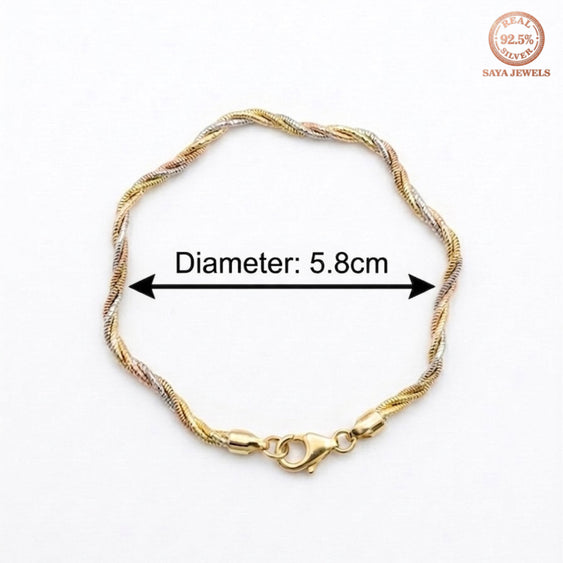 Three Tone Twist Bracelet