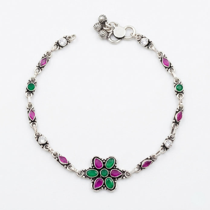 Ruby Bloom Anklet