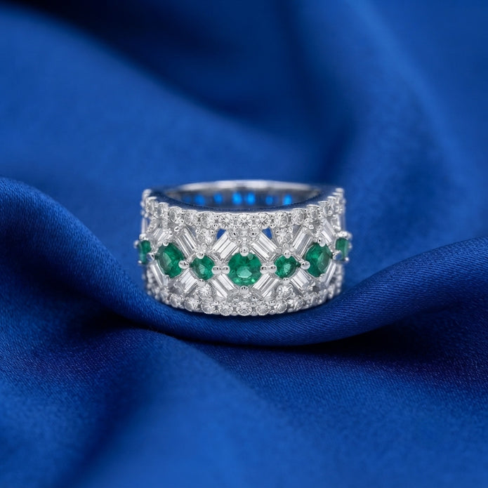 Emerald Wide Ring