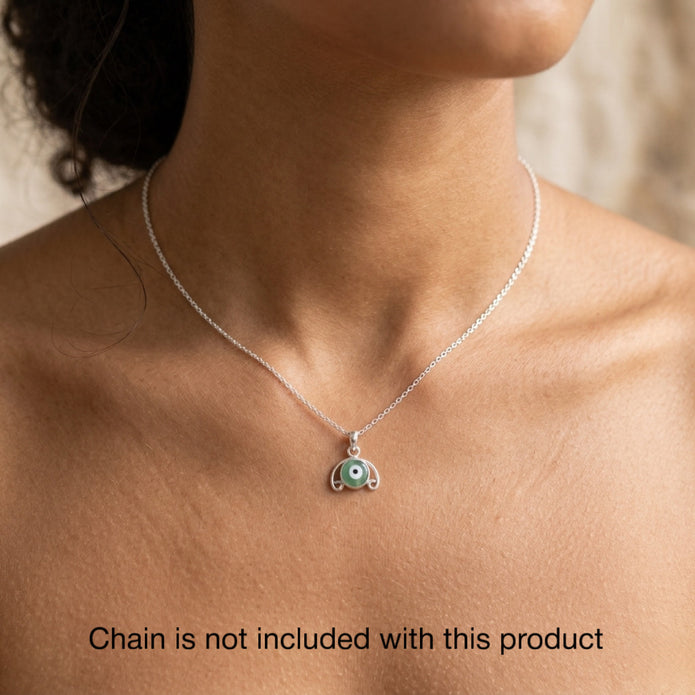 Sage Green Evil Eye Pendant