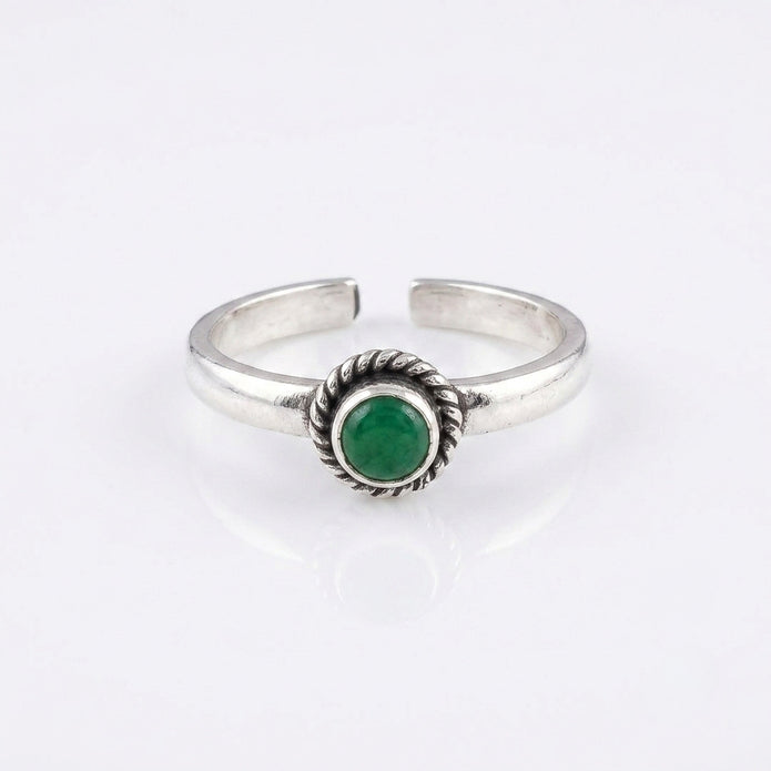 Emerald Twist Toe Ring
