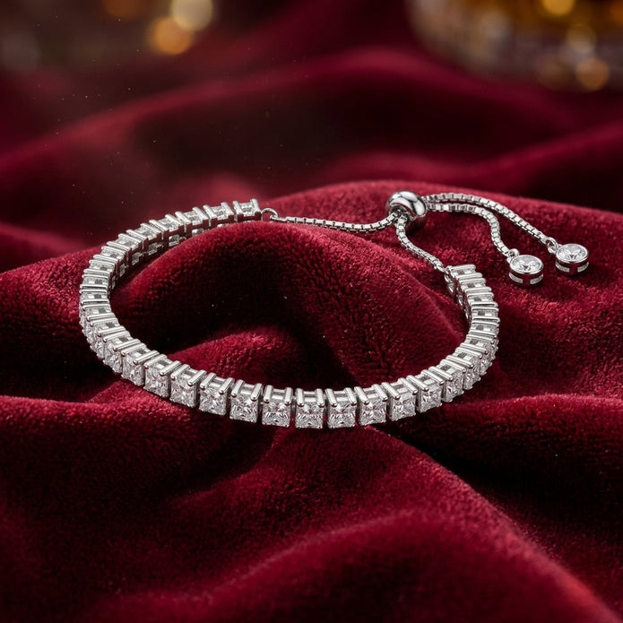 Royal Square Tennis Bracelet