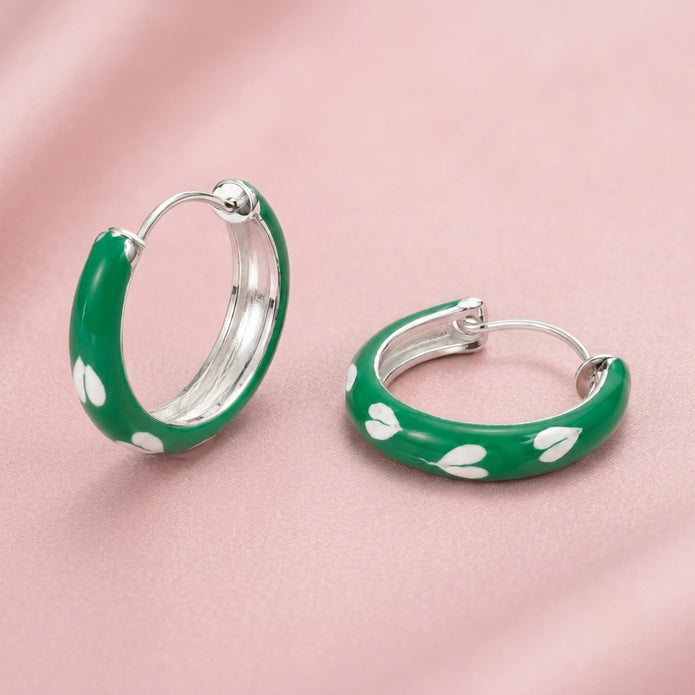 Verdant Petal Hoops