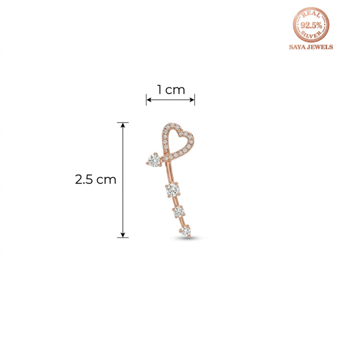 Rose Gold Diamond Heart Earrings