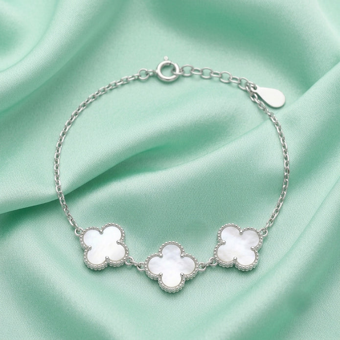 Pearl Triple Clover Bracelet