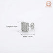 Pave Square Stud Earrings