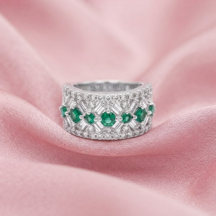 Emerald Wide Ring
