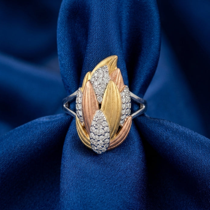 Tricolor Leaf Ring