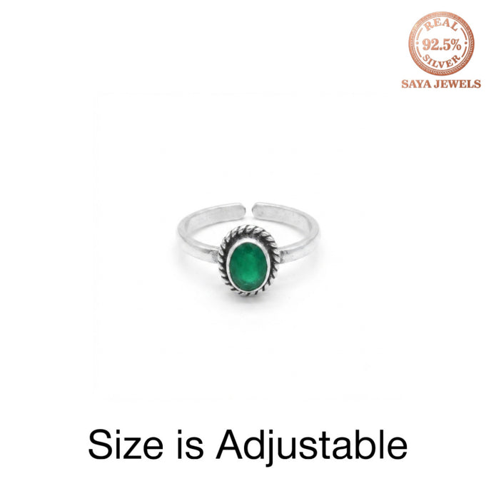 Oval Emerald Toe Ring